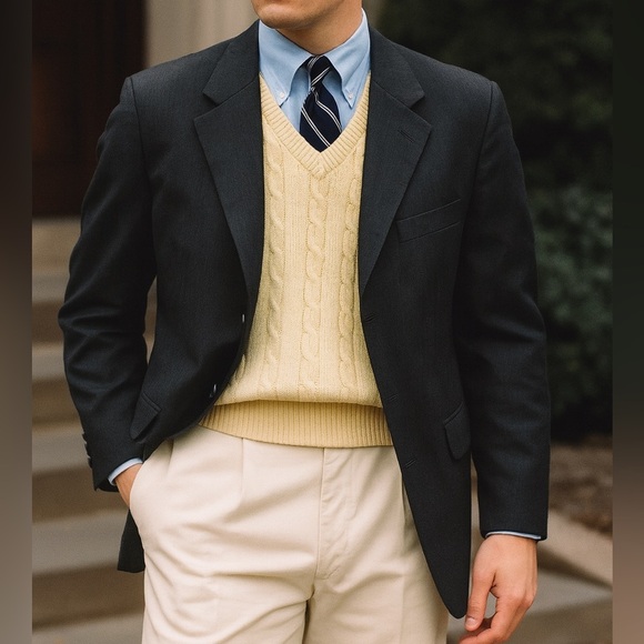 Michael Kors Black Pinstripe Sport Coat Blazer Suit Jacket Men’s Size 40R - Picture 1 of 8